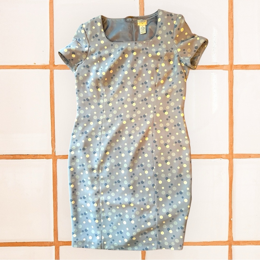 Liz Baker blue polka dot dress size 14 Tall